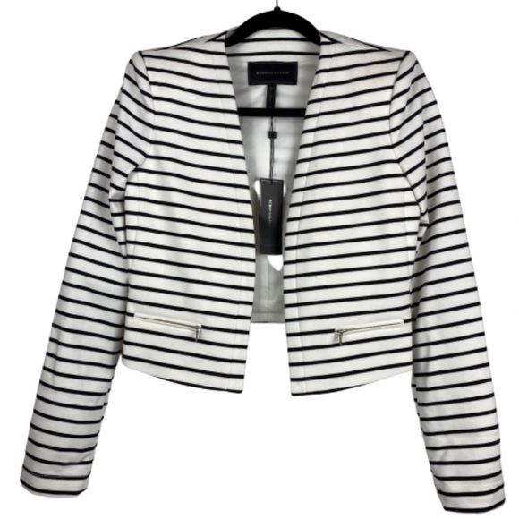 BCBGMaxAzria Jackets & Blazers - BCBGMAXAZRIA Wade Jacket Black White Stripe NWT XS